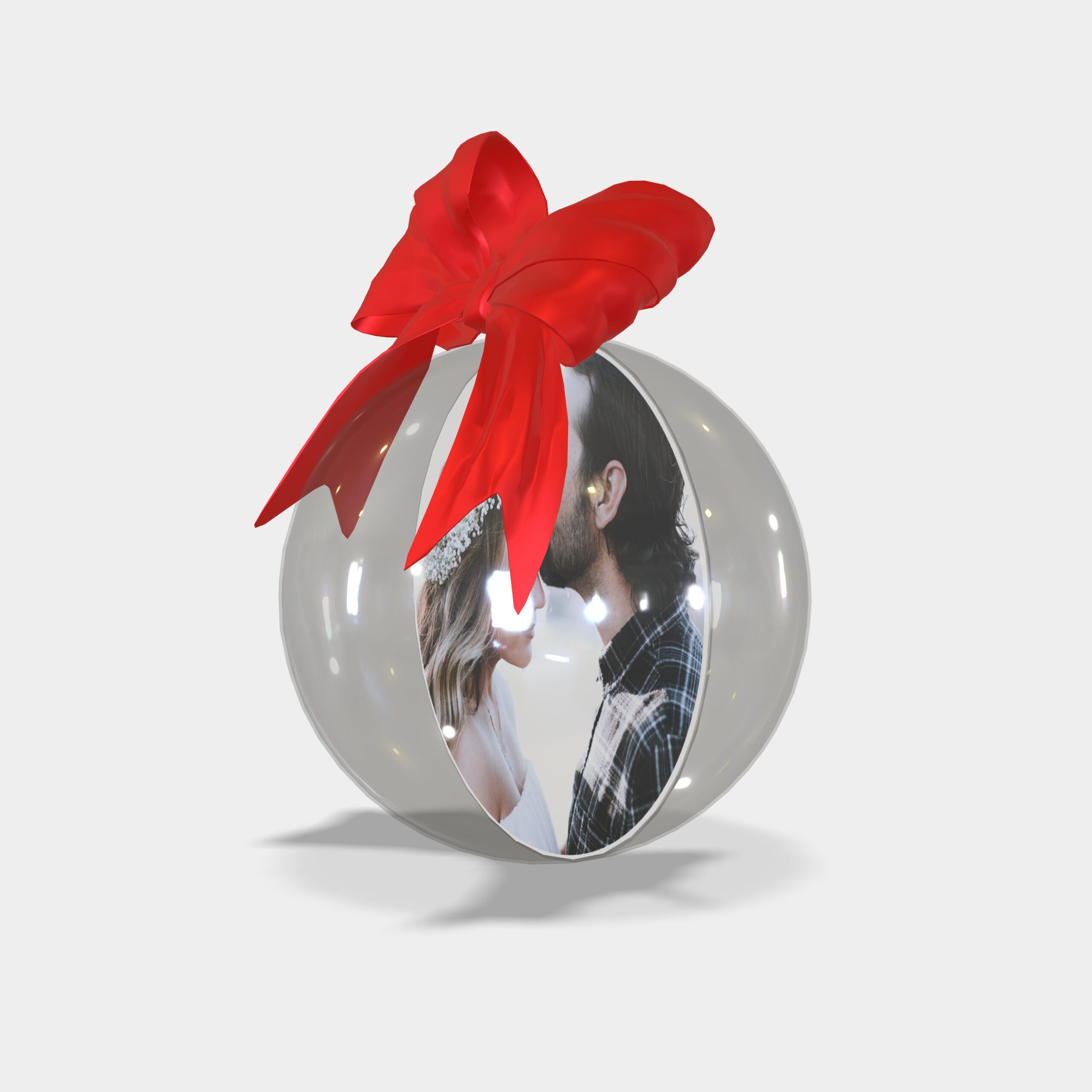 Bola de Natal Personalizada com Laço (2 Fotos) - Imagem 2