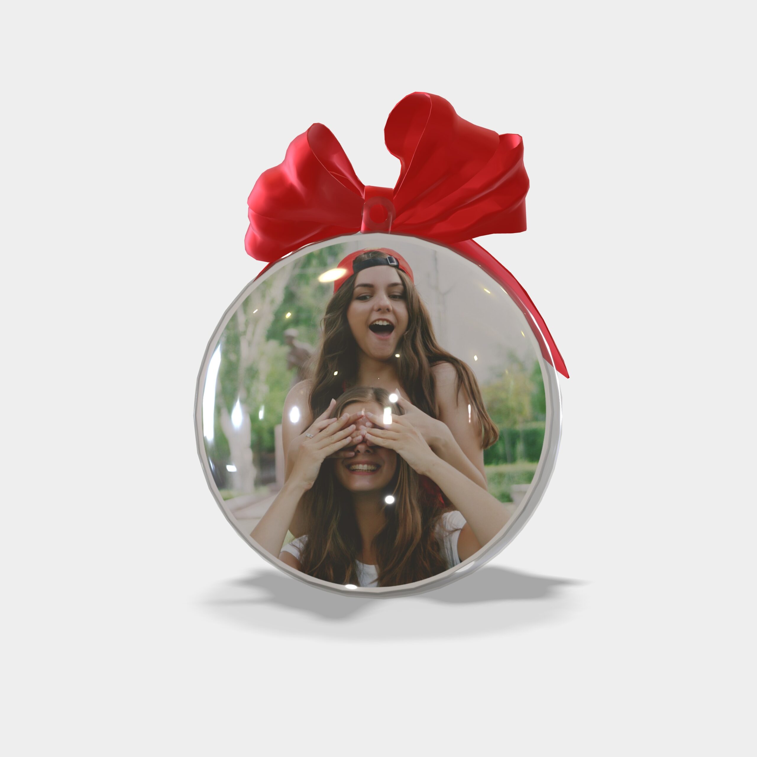 Bola de Natal Personalizada com Laço (2 Fotos) - Imagem 3