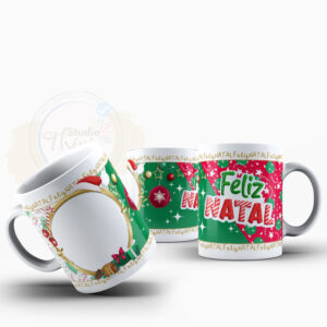 caneca feliz natal com foto